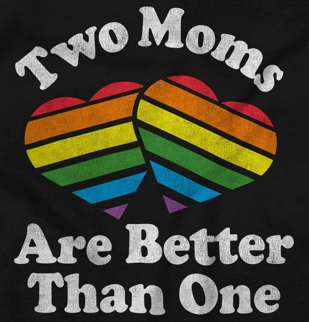 imageTwo Moms are Better Than One LGBTQ Womens Graphic T Shirt TeesBlack