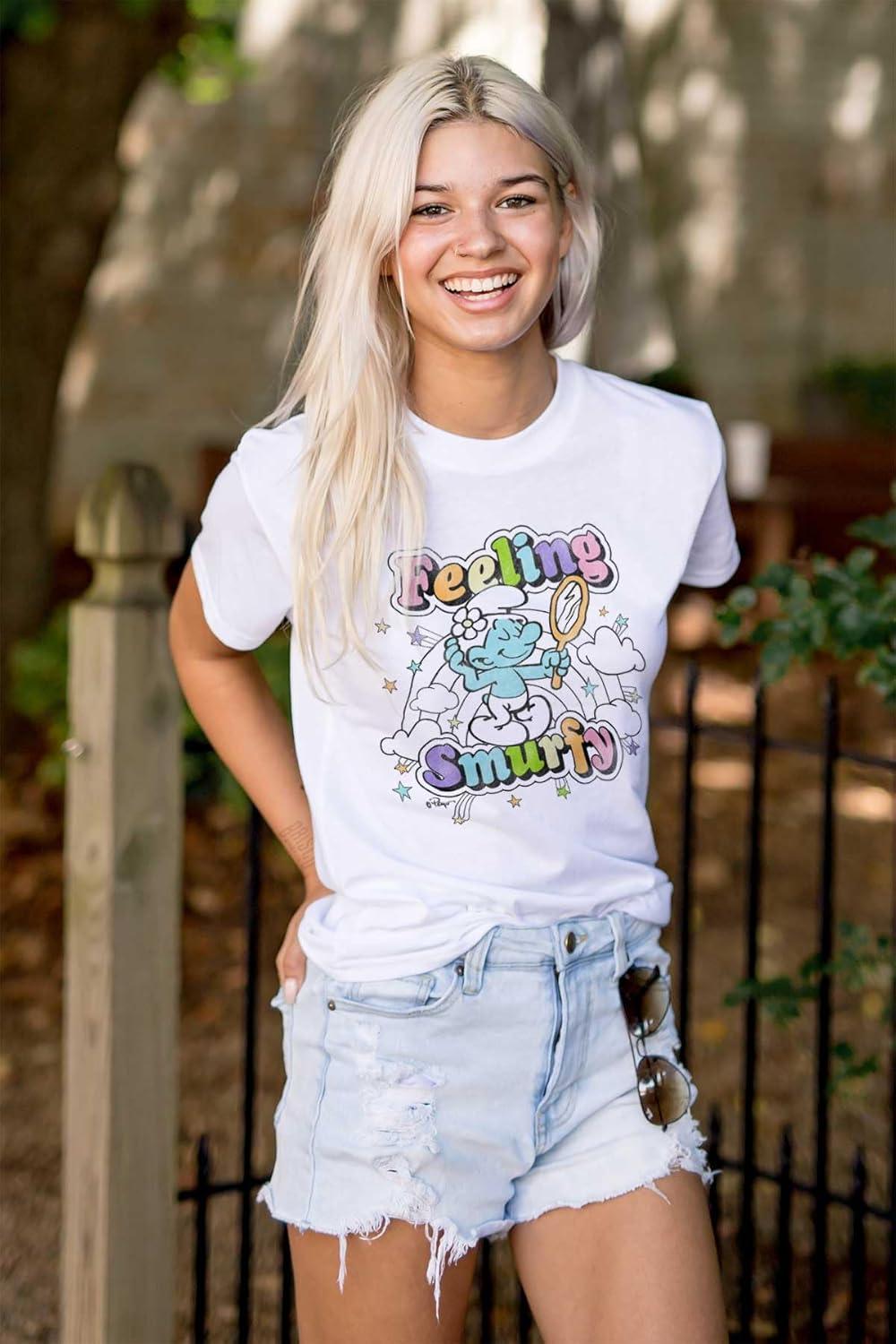 imageVintage Feeling Smurfy Rainbow Graphic T Shirt Men or WomenWhite