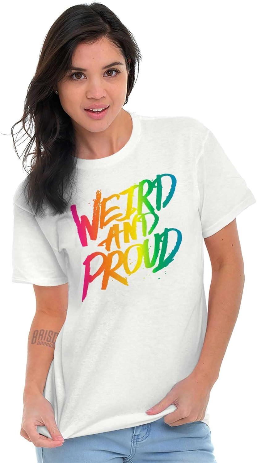 imageWeird Proud LGBTQ Pride Funny Cool Graphic T Shirt Men or WomenWhite