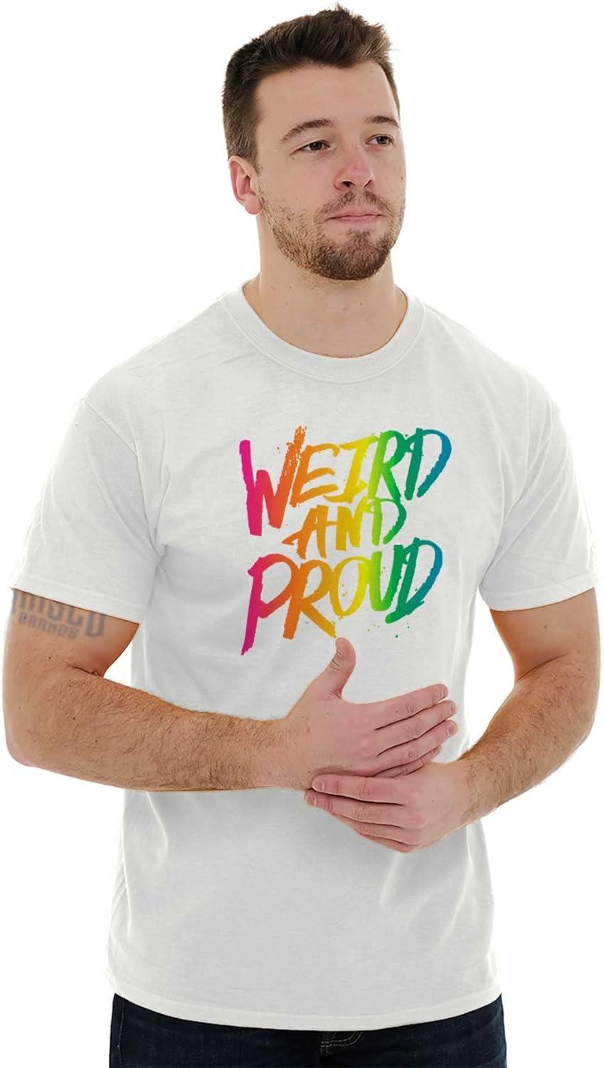 imageWeird Proud LGBTQ Pride Funny Cool Graphic T Shirt Men or WomenWhite