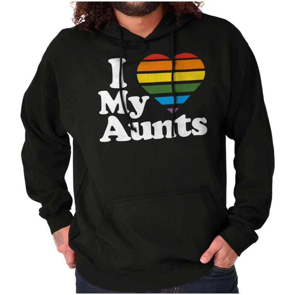 imageBrisco Brands I Love My Aunts LGBTQ Gay Pride Hoodie Sweatshirt Women MenBlack