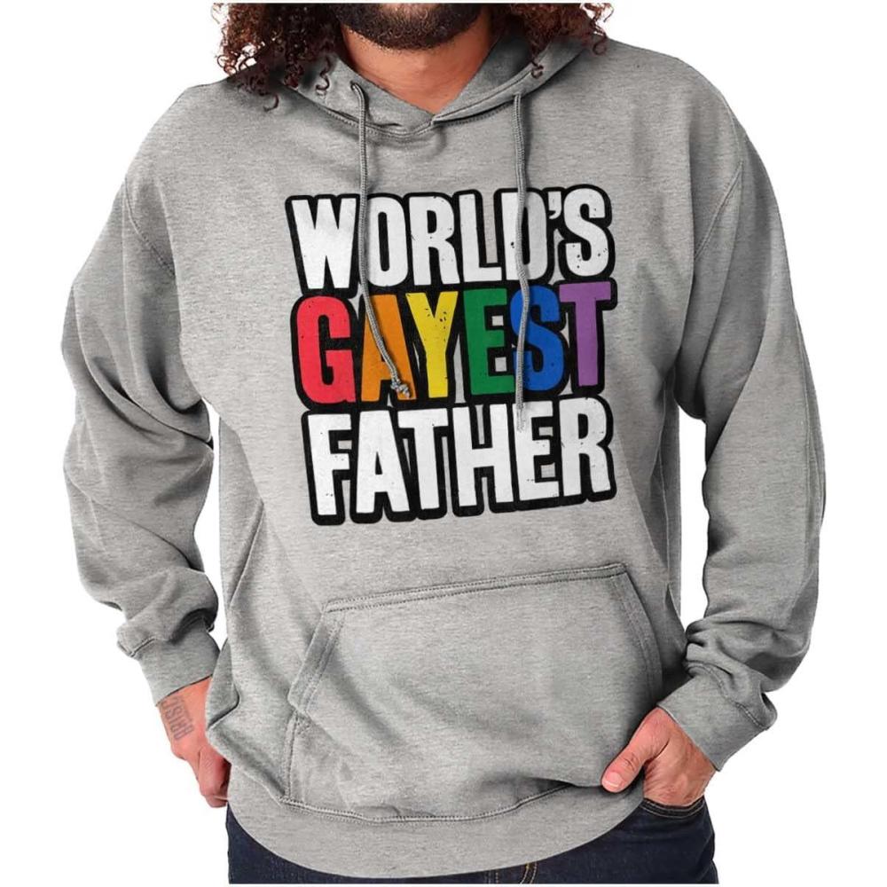 imageBrisco Brands Worlds Gayest Father Queer Parent Hoodie Hooded Sweatshirt MenSport Grey
