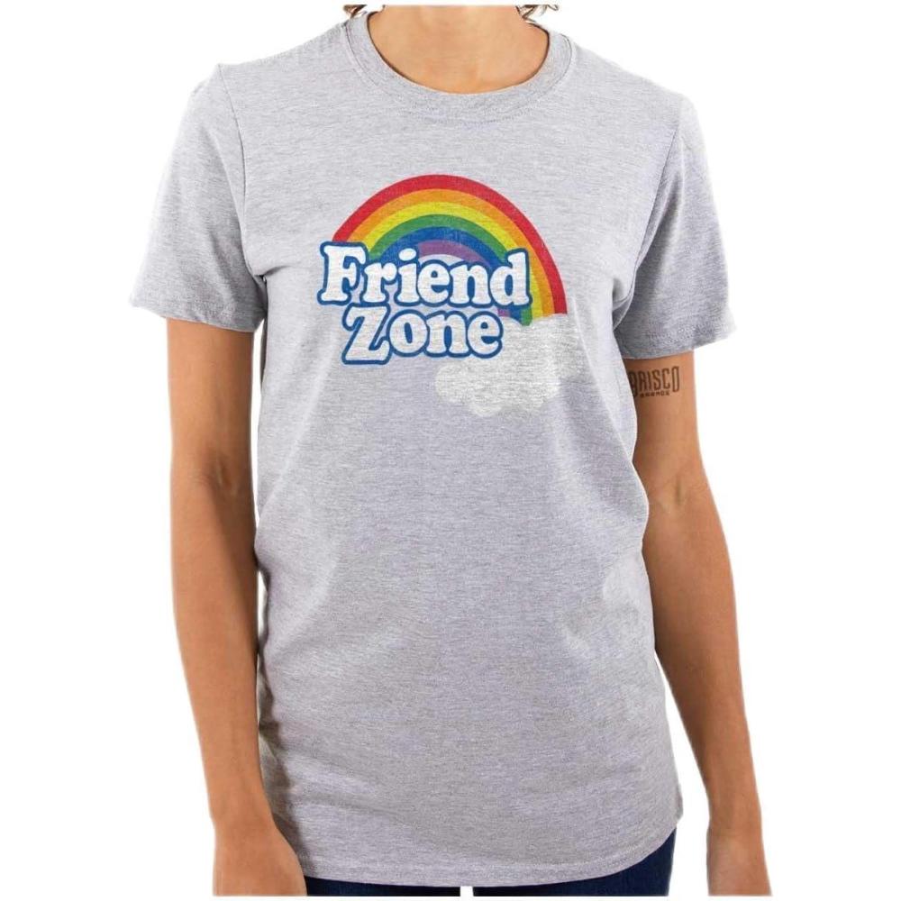 imageFriend Zone Funny LGBTQ Cute Rainbow Womens Graphic T Shirt TeesSport Grey