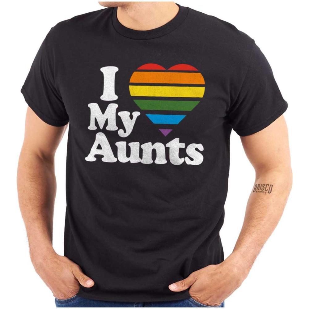 imageI Love My Aunts LGBTQ Gay Pride Graphic T Shirt Men or WomenBlack
