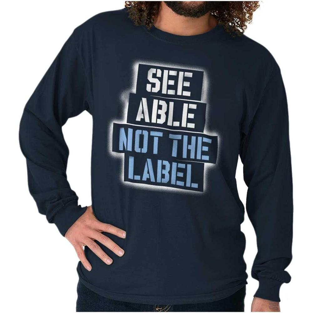 imageSee Able Not Label Autism Awareness Long Sleeve Tshirt Men WomenNavy