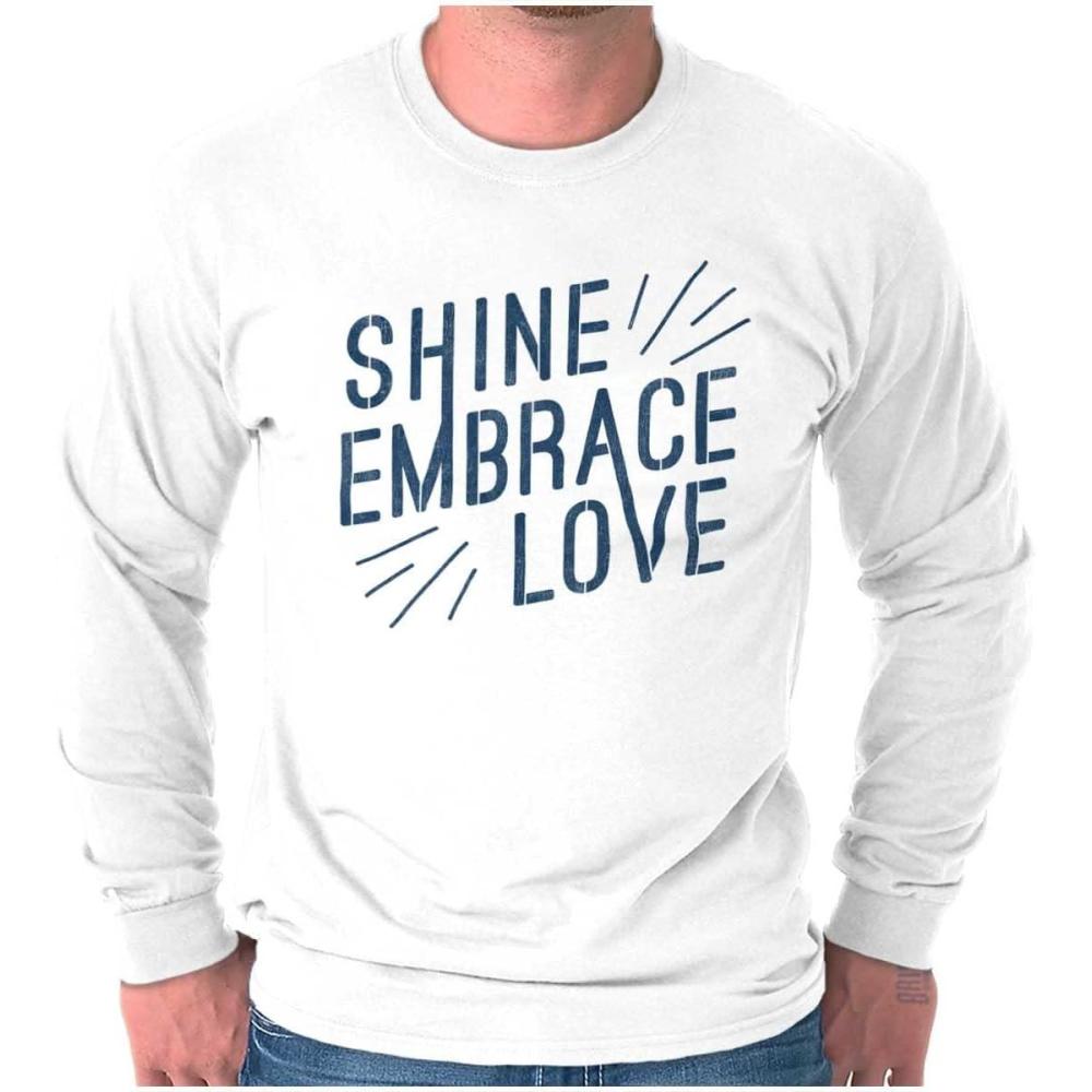 imageShine Embrace Autistic Awareness Long Sleeve Tshirt Men WomenWhite