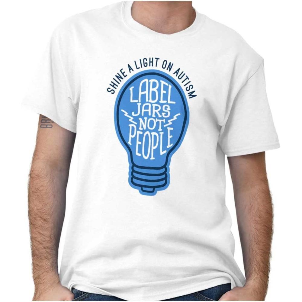 imageShine a Light on Autism Bulb Symbol Graphic T Shirt Men or WomenWhite