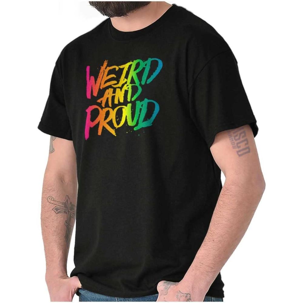imageWeird Proud LGBTQ Pride Funny Cool Graphic T Shirt Men or WomenBlack