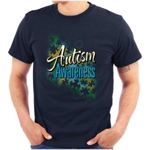 Brisco Brands Disability Awareness Autism 5k Run Graphic T Shirt Men or Women(Navy)
