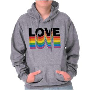 Brisco Brands Inspirational Love Gay Pride Rainbow Hoodie Sweatshirt Women Men(Sport Grey)