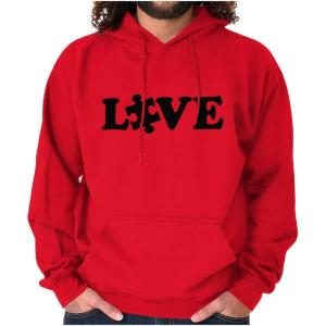 Brisco Brands Love Autism Awareness Puzzle Piece Hoodie Sweatshirt Women Men(Red)