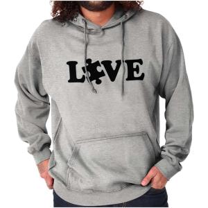 Brisco Brands Love Autism Awareness Puzzle Piece Hoodie Sweatshirt Women Men(Sport Grey)