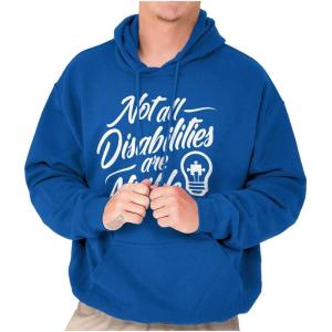 Brisco Brands Not All Disabilities are Visible Hoodie Sweatshirt Women Men(Royal)
