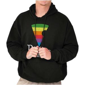 Brisco Brands Rainbow Pride Piece of Pizza LGBT Hoodie Sweatshirt Women Men(Black)