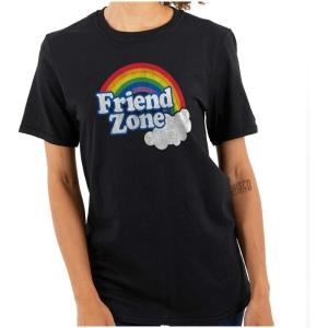 Friend Zone Funny LGBTQ Cute Rainbow Womens Graphic T Shirt Tees(Black)