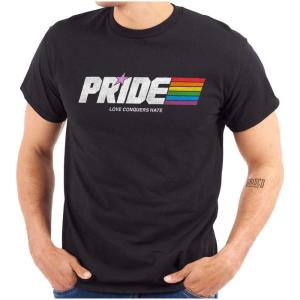 Love Conquers Hate Gay Pride Rainbow Graphic T Shirt Men or Women(Black)