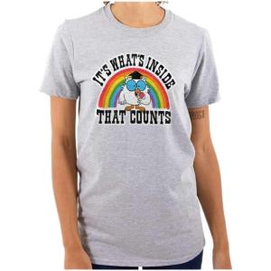 Rainbow Retro Mr Owl Tootsie Roll Womens Graphic T Shirt Tees(Sport Grey)