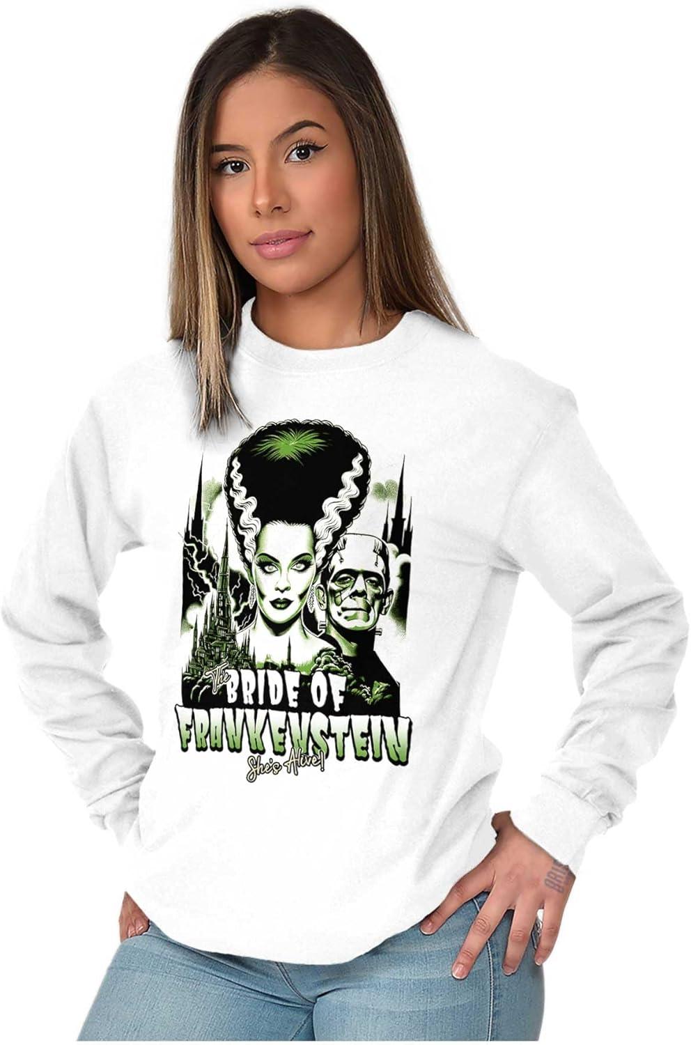 imageBride of Frankenstein Movie Poster Womens Long Sleeve T ShirtWhite