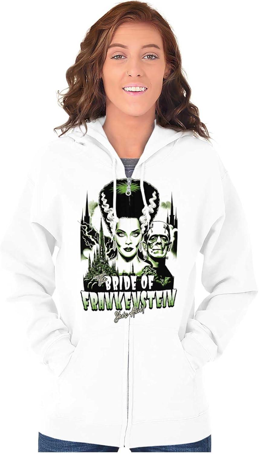 imageBride of Frankenstein Movie Poster Zip Hoodie Sweatshirt WomenWhite