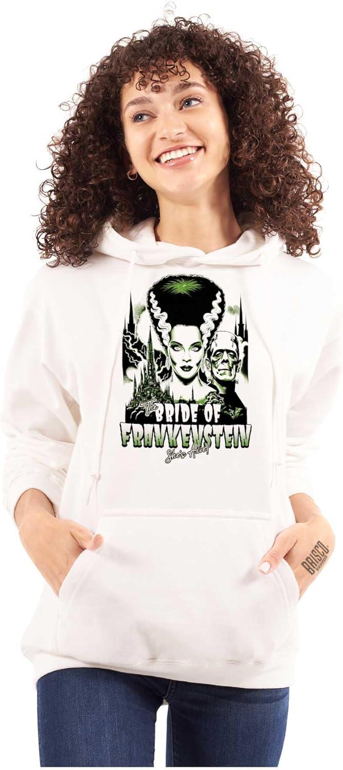 imageBrisco Brands Bride of Frankenstein Movie Poster Hoodie Sweatshirt WomenWhite
