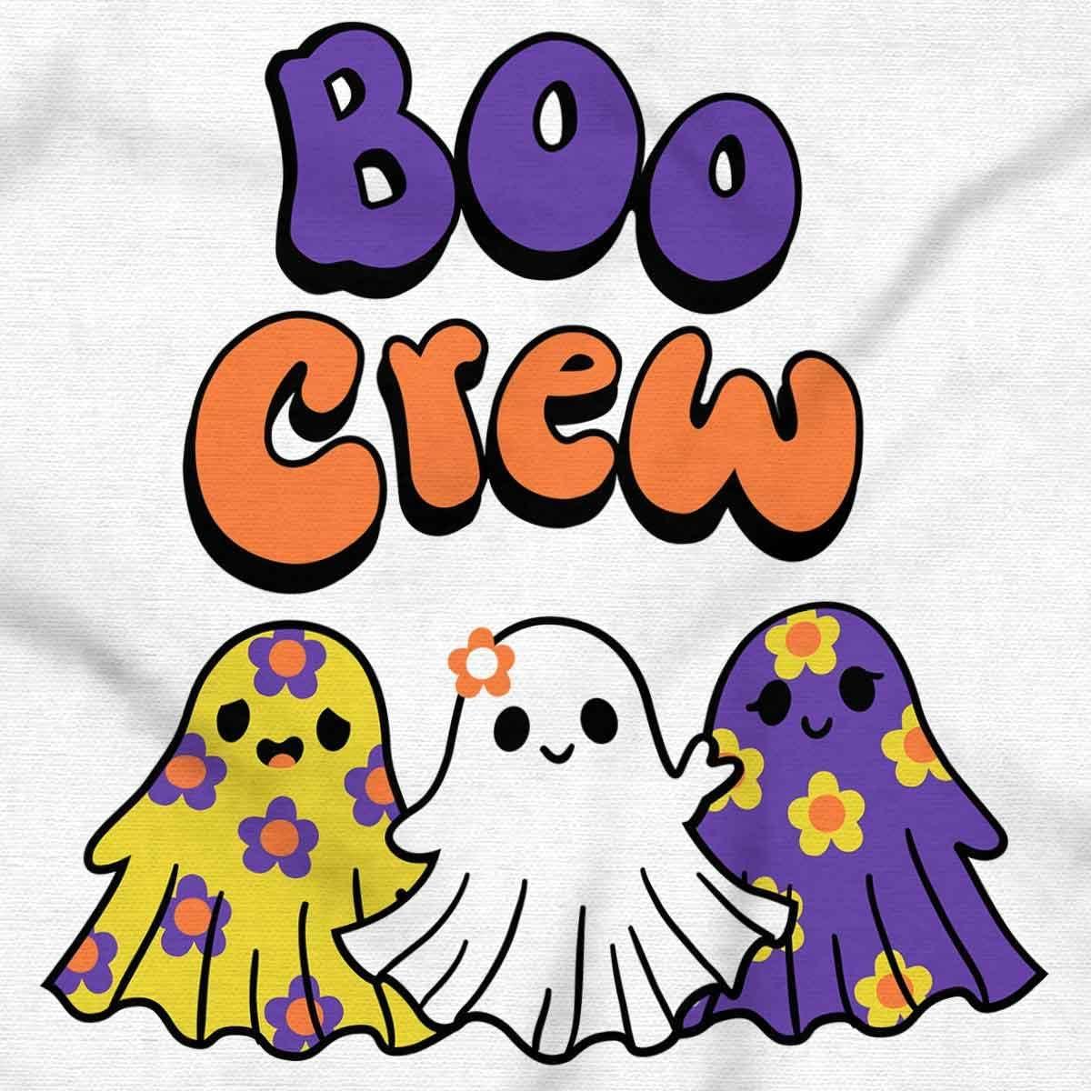 imageBrisco Brands Cute Floral Hippie Ghosts Boo Crew Hoodie Sweatshirt WomenWhite