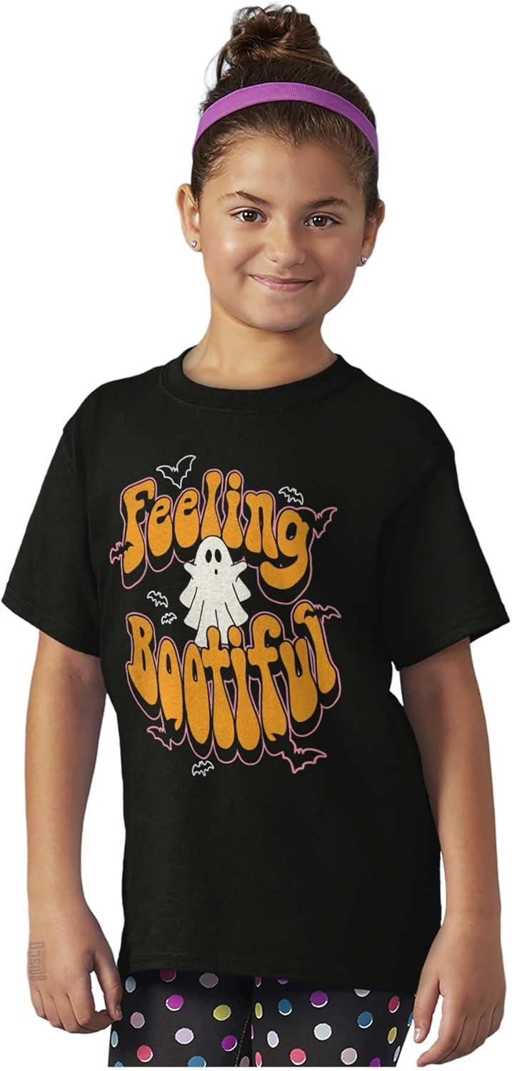 imageBrisco Brands Cute Halloween Ghost Feeling Bootiful Girls Kids T Shirt TeesBlack
