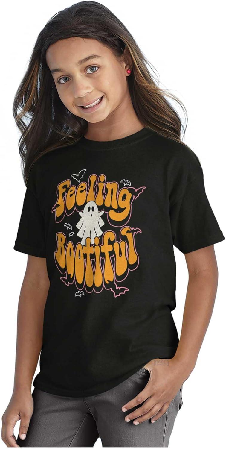 imageBrisco Brands Cute Halloween Ghost Feeling Bootiful Girls Kids T Shirt TeesBlack