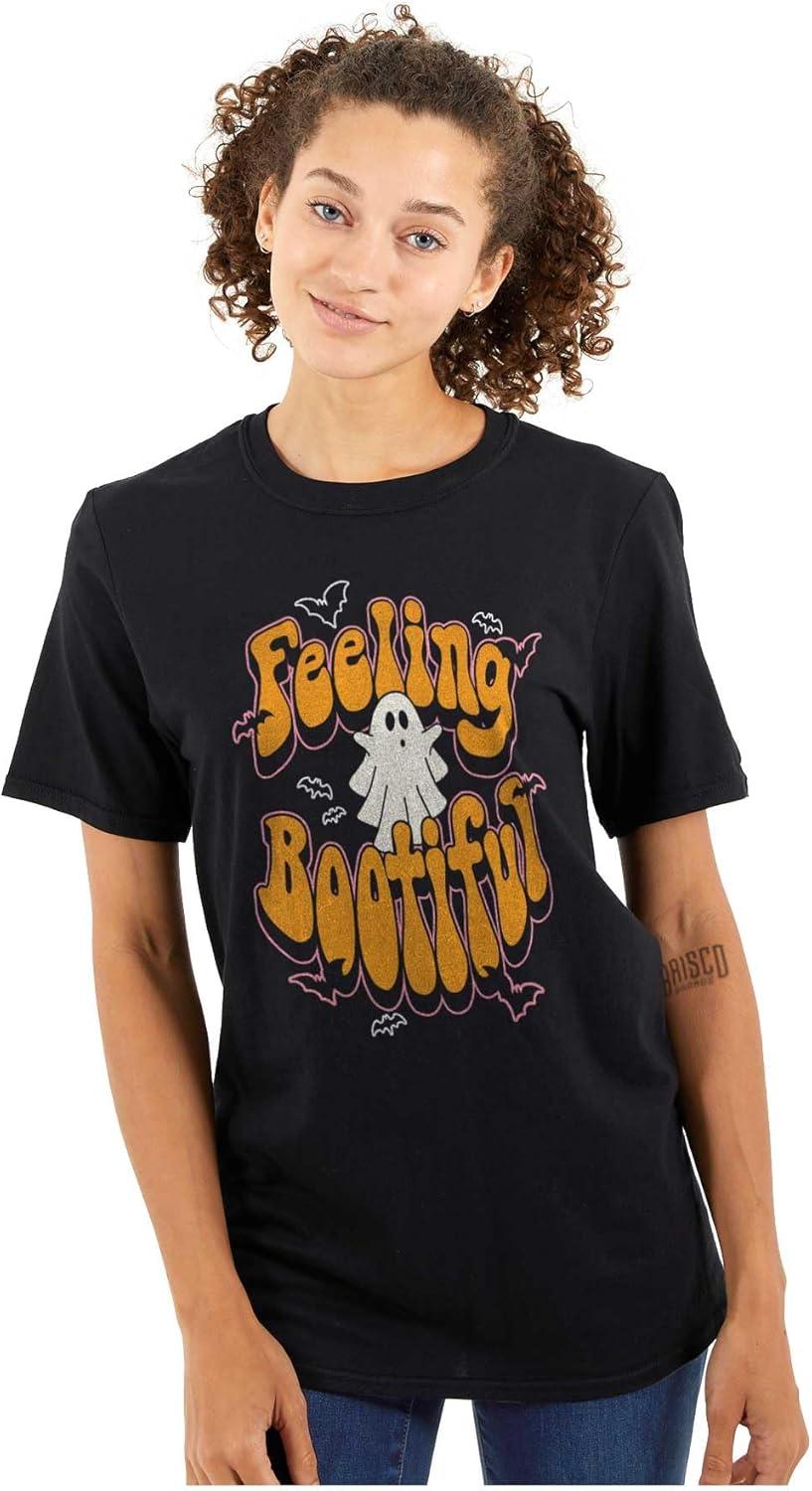 imageBrisco Brands Cute Halloween Ghost Feeling Bootiful Womens Graphic T Shirt TeesBlack