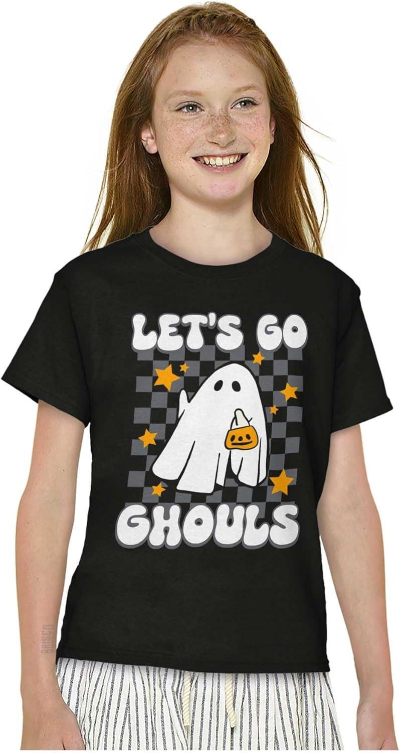 imageBrisco Brands Cute Halloween Lets Go Ghouls Ghost Girls Kids T Shirt TeesBlack