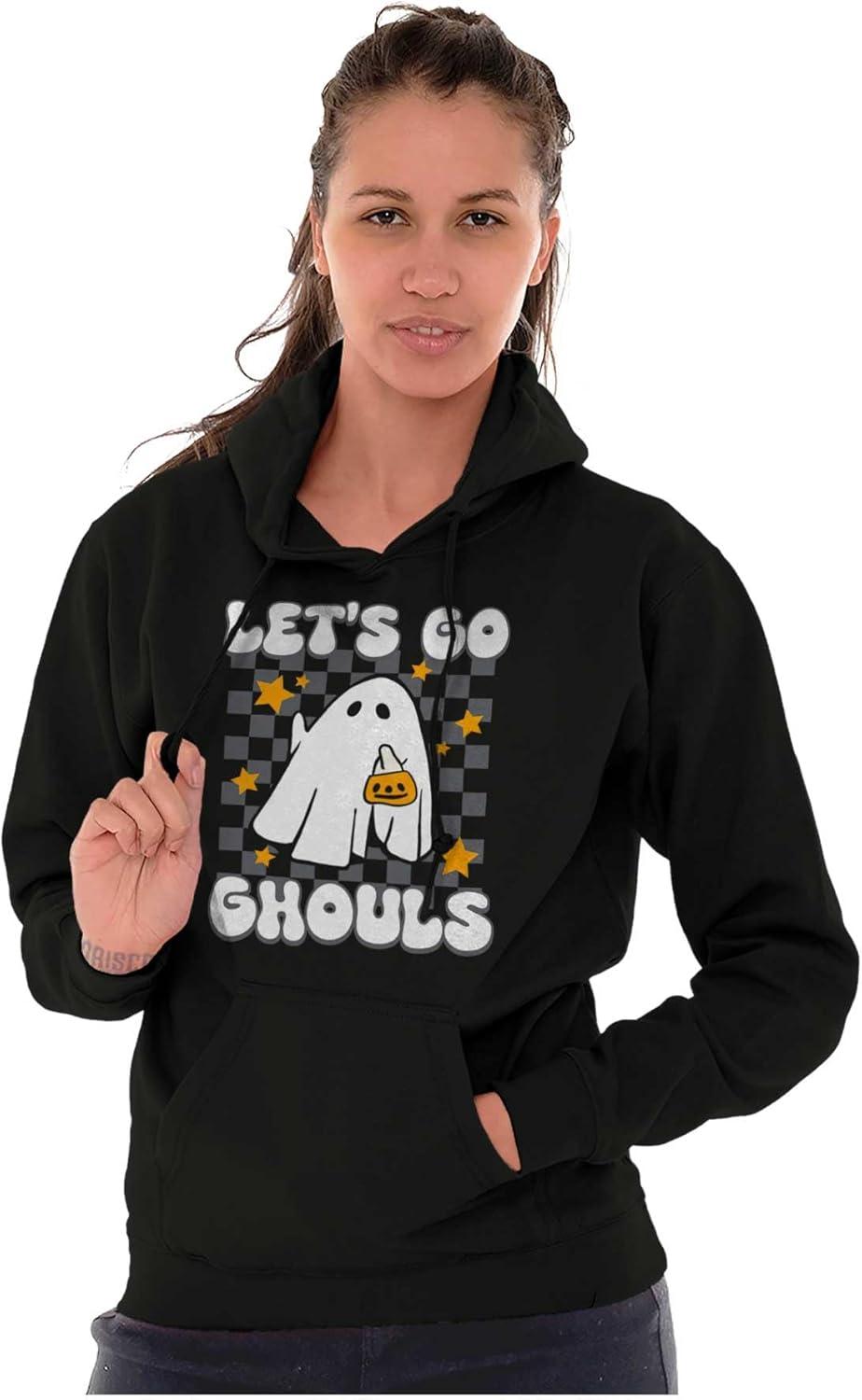 imageBrisco Brands Cute Halloween Lets Go Ghouls Ghost Hoodie Sweatshirt WomenBlack