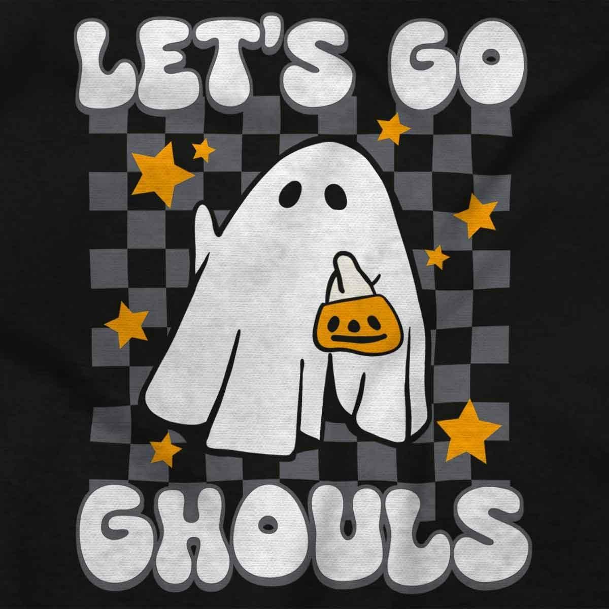 imageBrisco Brands Cute Halloween Lets Go Ghouls Ghost Womens Graphic T Shirt TeesBlack