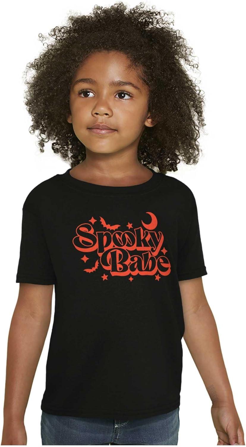 imageBrisco Brands Cute Halloween Witchy Spooky Babe Crewneck T Shirts Boy GirlBlack