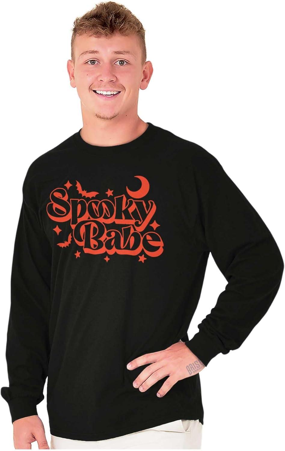 imageBrisco Brands Cute Halloween Witchy Spooky Babe Long Sleeve Tshirt Men WomenBlack