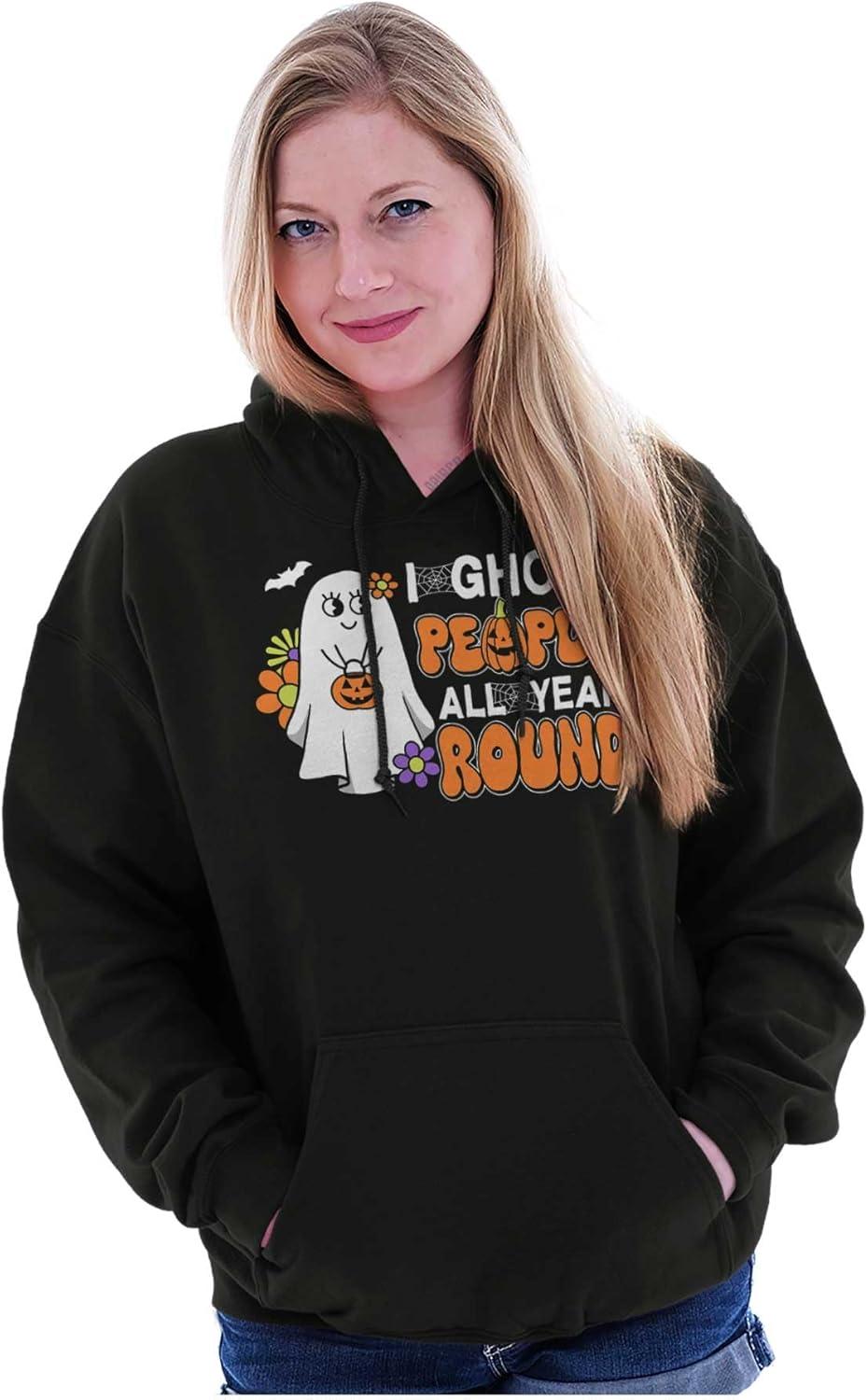 imageBrisco Brands Cute I Ghost People All Year Round Hoodie Sweatshirt WomenBlack