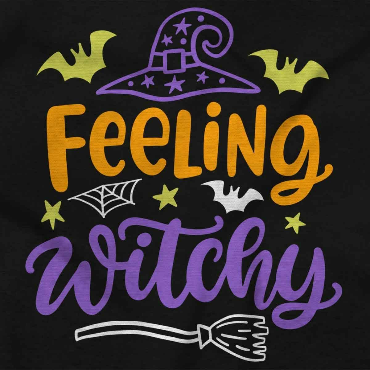 imageBrisco Brands Cute Spooky Halloween Feeling Witchy Womens Long Sleeve T ShirtBlack