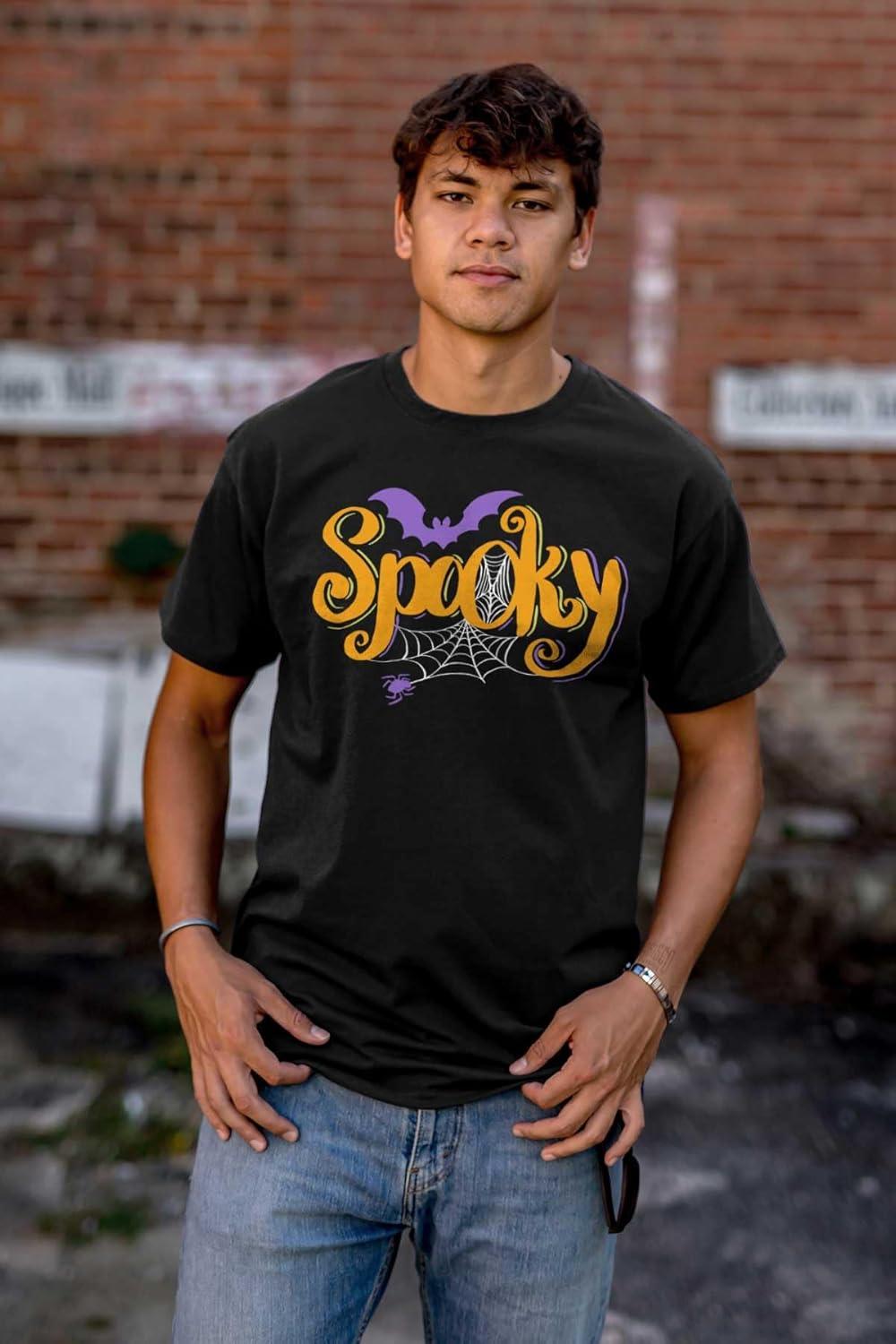 imageBrisco Brands Cute Spooky Halloween Spider Web Graphic T Shirt Men or WomenBlack