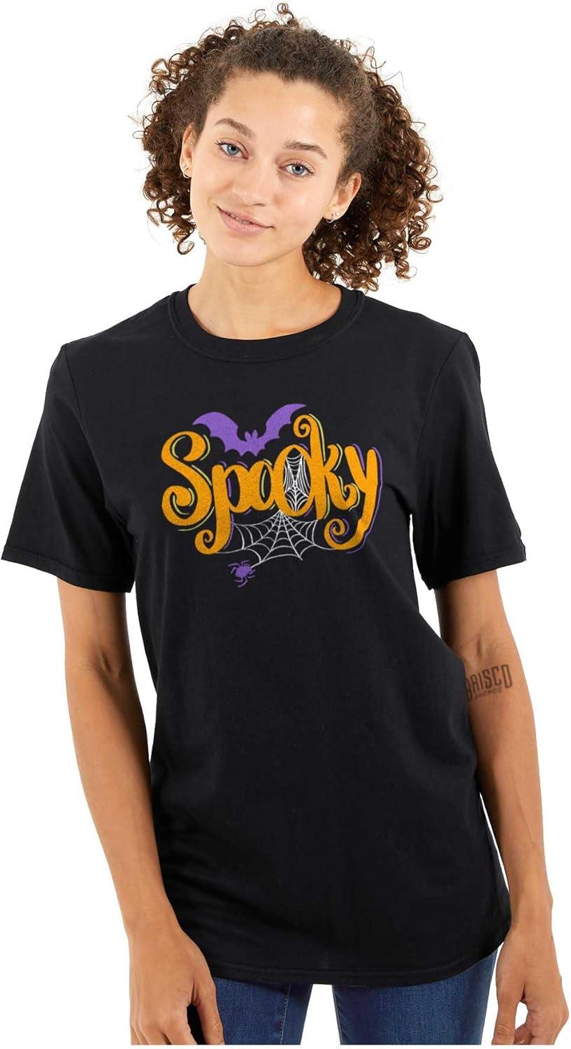 imageBrisco Brands Cute Spooky Halloween Spider Web Graphic T Shirt Men or WomenBlack