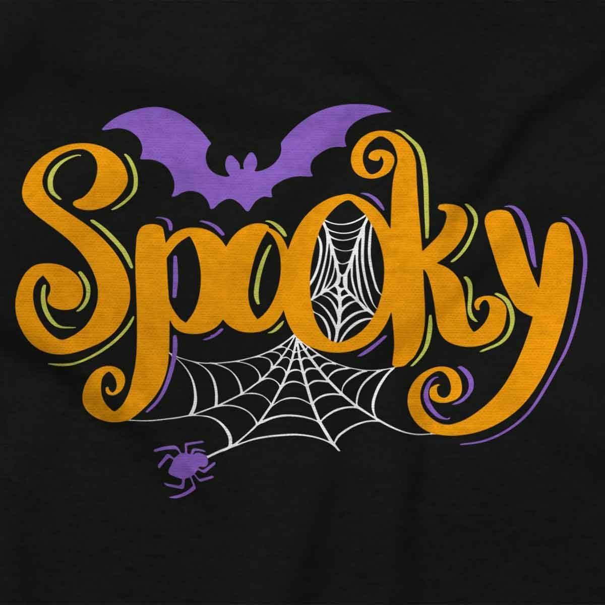 imageBrisco Brands Cute Spooky Halloween Spider Web Long Sleeve Tshirt Men WomenBlack