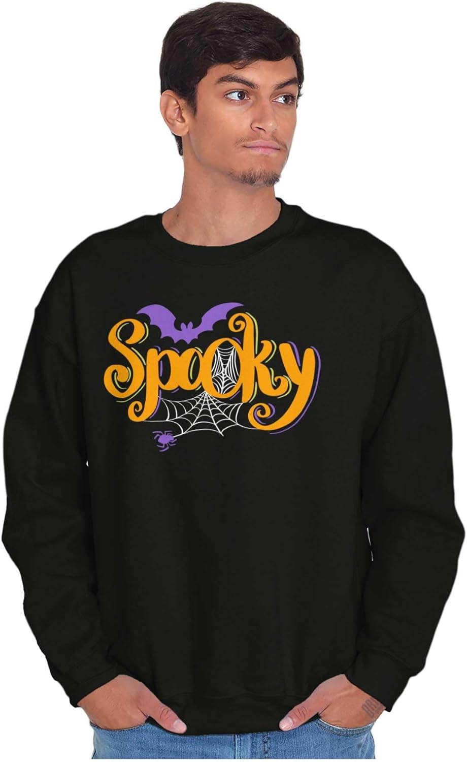 imageBrisco Brands Cute Spooky Halloween Spider Web Sweatshirt for Men or WomenBlack