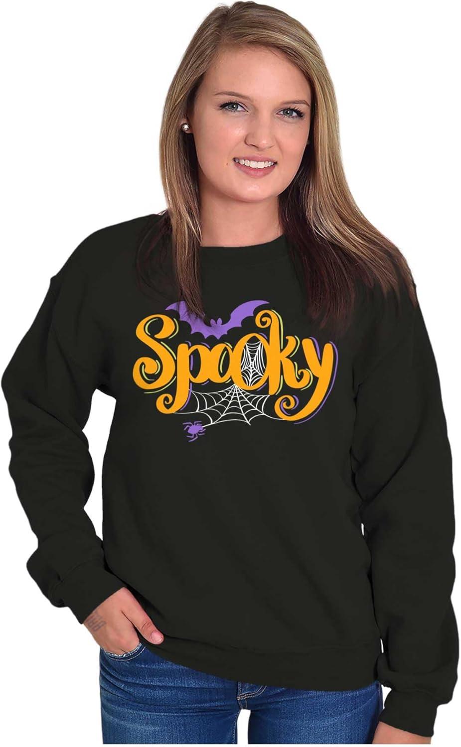 imageBrisco Brands Cute Spooky Halloween Spider Web Sweatshirt for Men or WomenBlack
