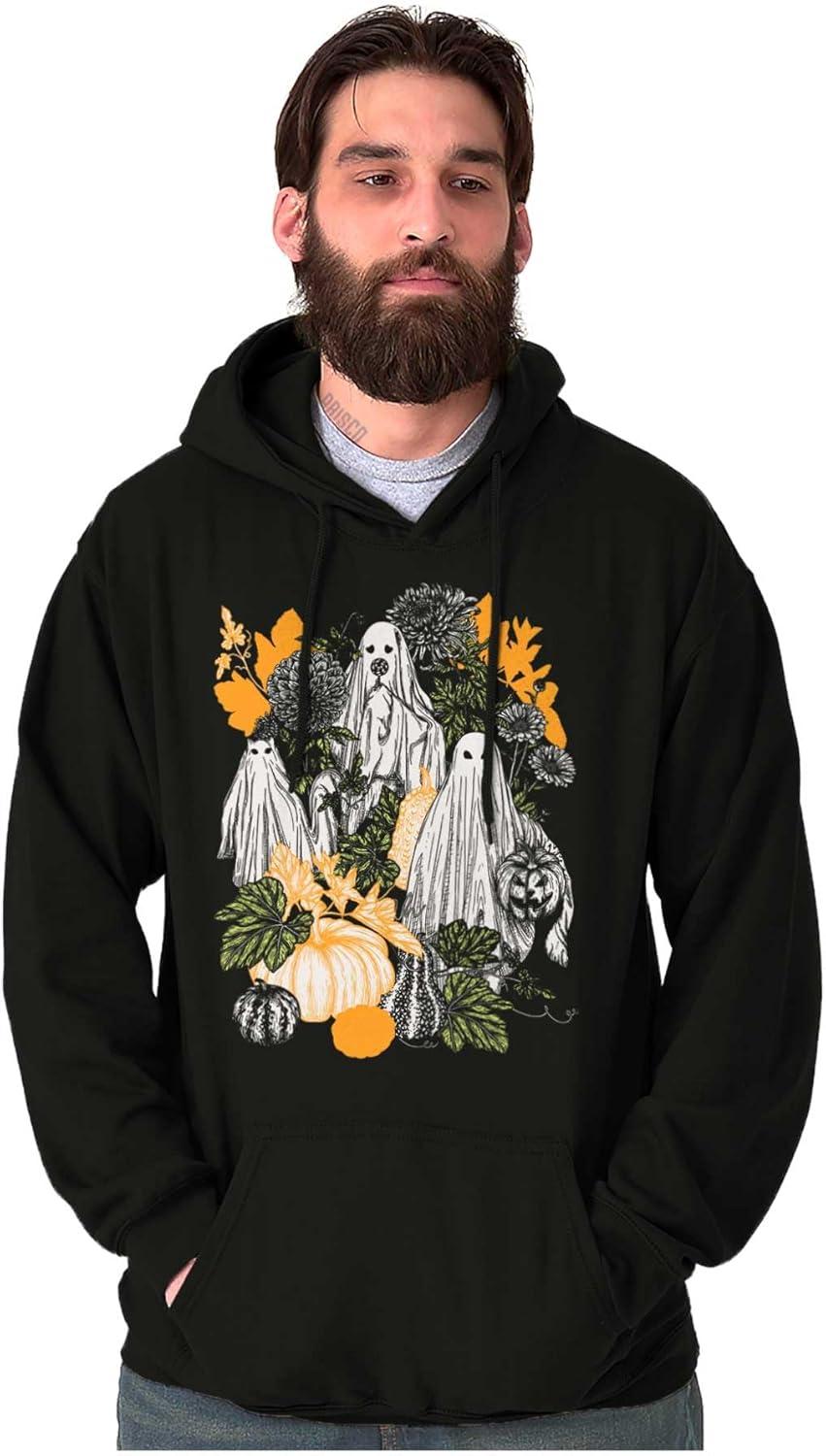 imageBrisco Brands Fall Autumn Ghosts and Pumpkins Hoodie Sweatshirt Women MenBlack