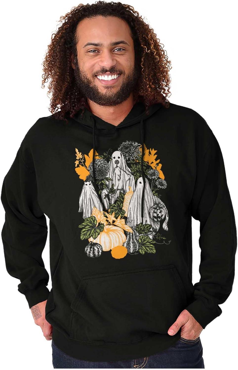 imageBrisco Brands Fall Autumn Ghosts and Pumpkins Hoodie Sweatshirt Women MenBlack