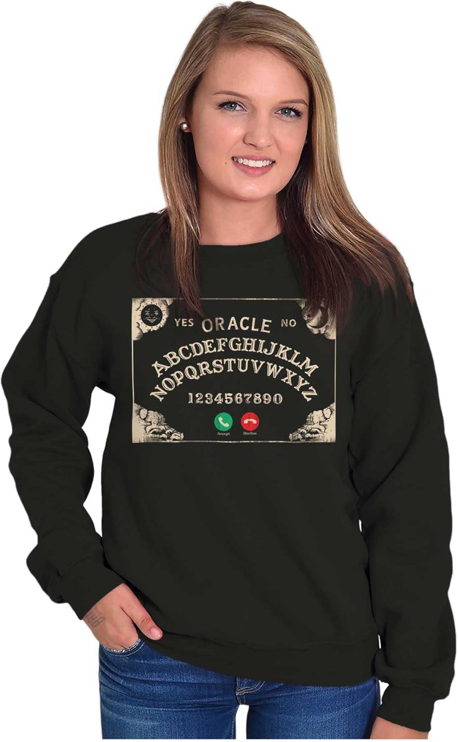 imageBrisco Brands Funny Halloween Calling Evil Spirits Sweatshirt for Men or WomenBlack