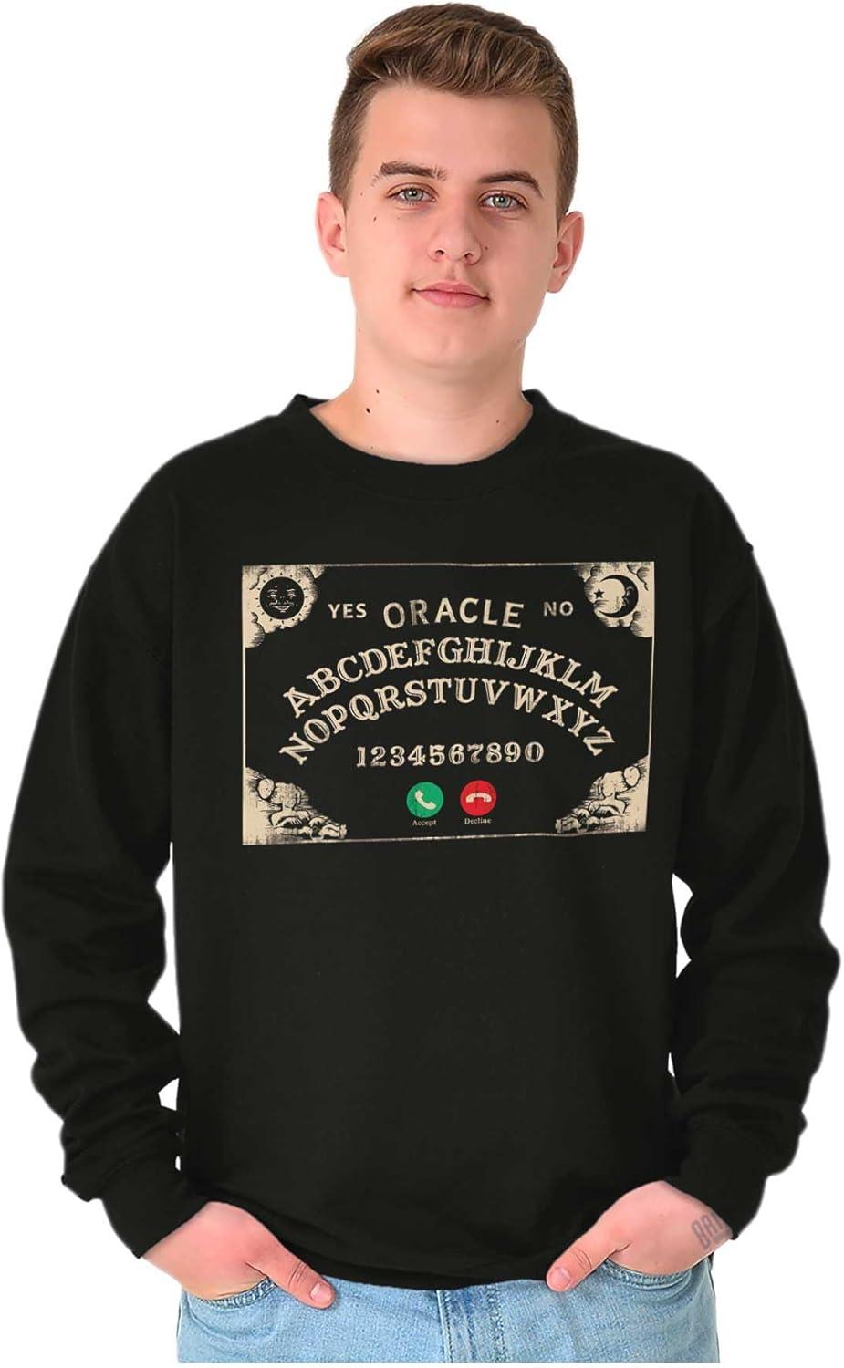 imageBrisco Brands Funny Halloween Calling Evil Spirits Sweatshirt for Men or WomenBlack