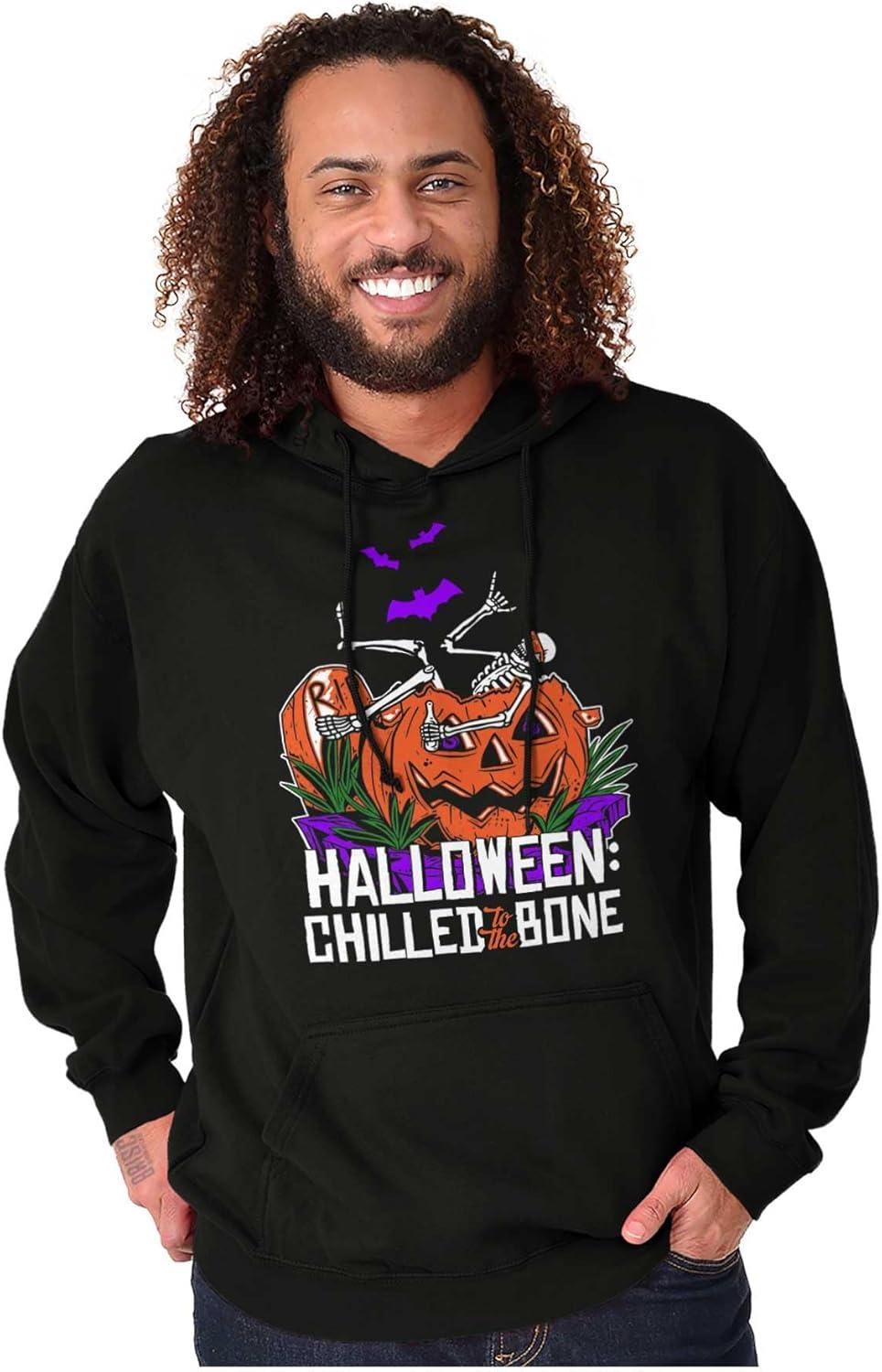 imageBrisco Brands Funny Halloween Chilled to the Bone Hoodie Sweatshirt Women MenBlack
