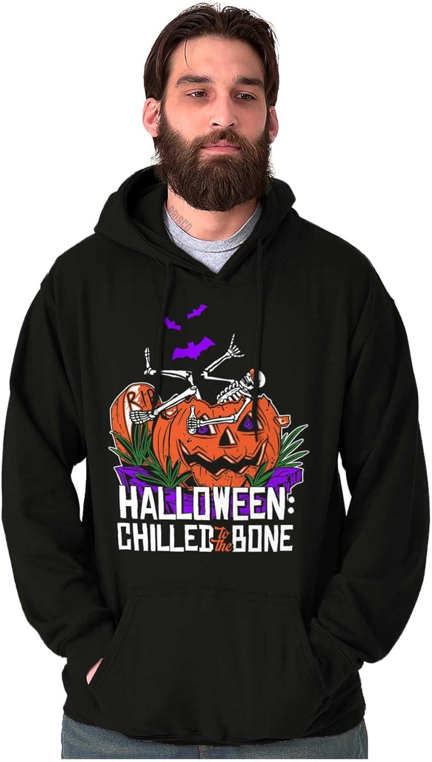 imageBrisco Brands Funny Halloween Chilled to the Bone Hoodie Sweatshirt Women MenBlack