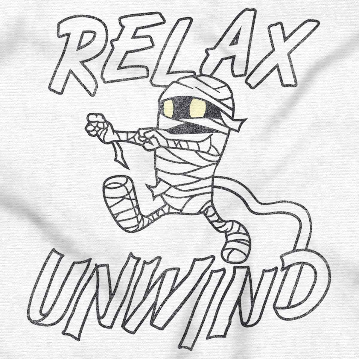 imageBrisco Brands Funny Halloween Mummy Relax Unwind Zip Up Hoodie Mens WomensWhite
