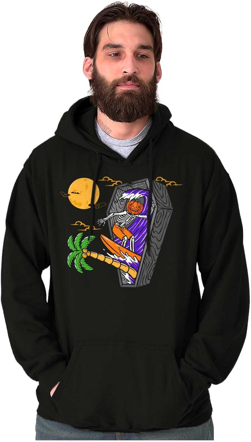 imageBrisco Brands Funny Halloween Surfing Skeleton Hoodie Sweatshirt Women MenBlack