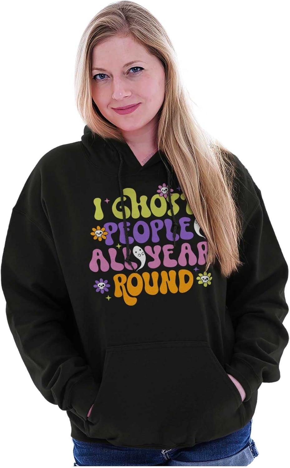 imageBrisco Brands Funny I Ghost People All Year Round Hoodie Sweatshirt WomenBlack