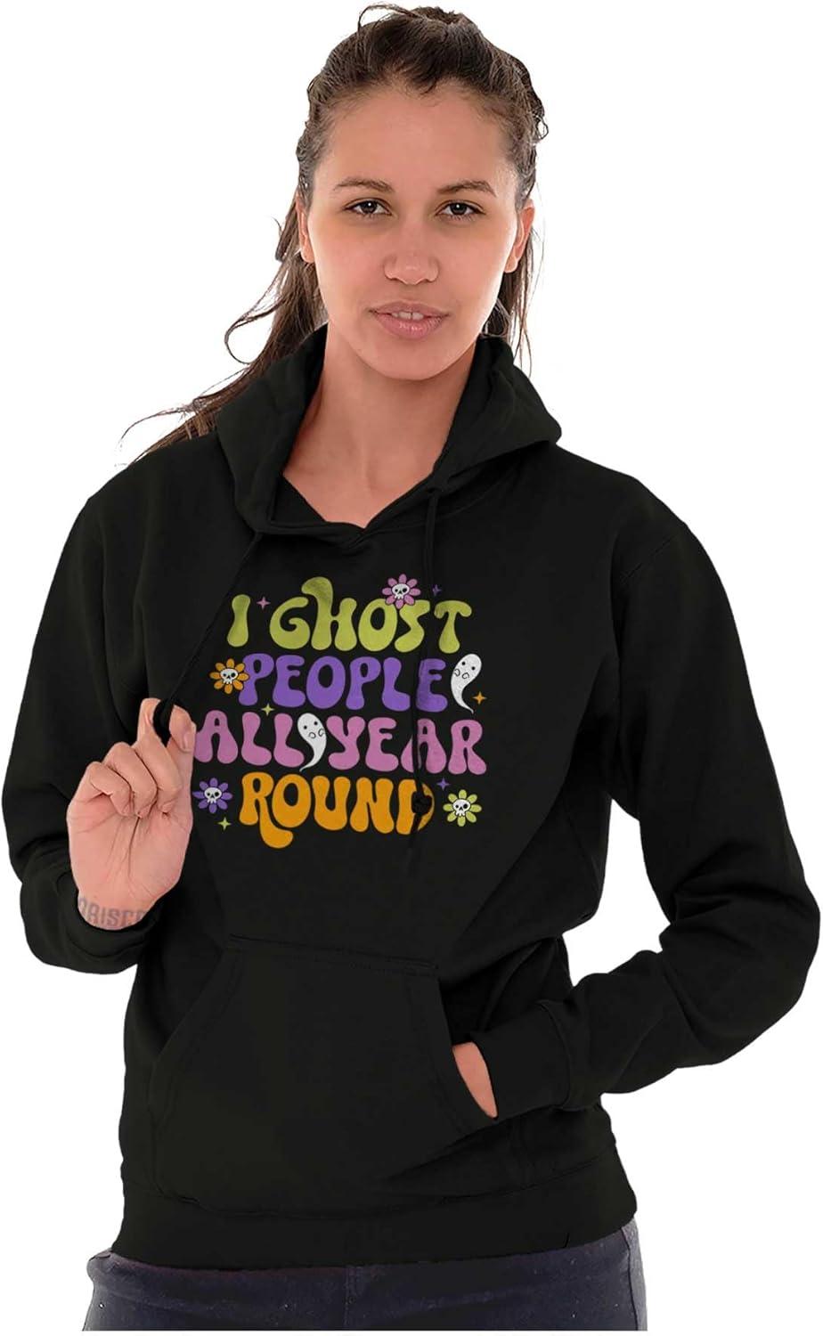 imageBrisco Brands Funny I Ghost People All Year Round Hoodie Sweatshirt WomenBlack